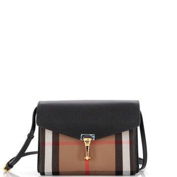 Burberry Macken Crossbody Bag Leather and House Check Canvas Small