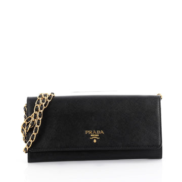 Prada Wallet on Chain Saffiano Leather Black 2135801