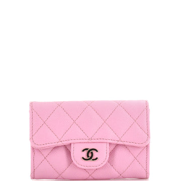 Chanel Classic Flap Card Case Quilted Caviar