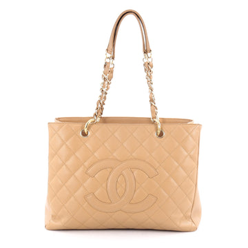 Chanel Grand Shopping Tote Quilted Caviar Brown