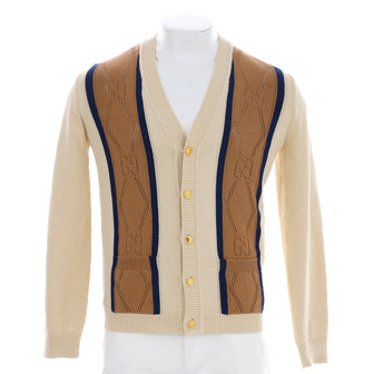 Gucci Men's GG Stripe Cardigan Cotton