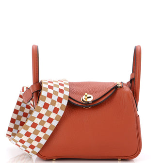Hermes Lindy Quadrille Bag Clemence with Canvas Mini