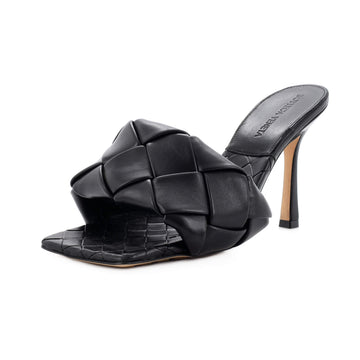 Bottega Veneta Women's Lido Heeled Sandals Maxi Intrecciato Leather