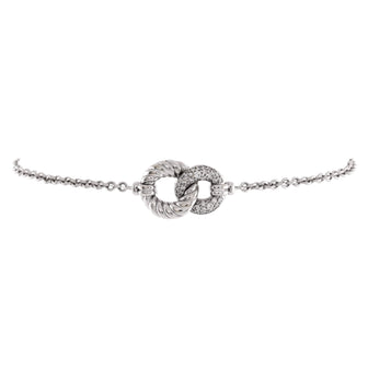 David Yurman Belmont Single Station Bracelet 18K White Gold with Diamonds
