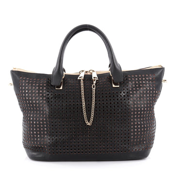 Chloe Baylee Satchel Perforated Leather Medium Black 2136801