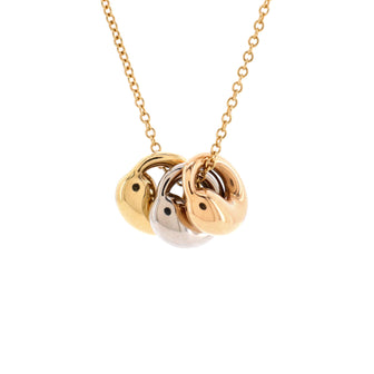 Tiffany & Co. Elsa Peretti Triple Eternal Circle Pendant Necklace 18K Tricolor Gold