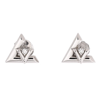 LV Volt One Stud Earrings 18K White Gold with Diamonds