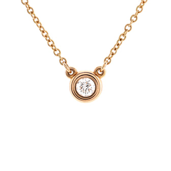 Tiffany & Co. Elsa Peretti Diamonds By The Yard Pendant Necklace 18K Rose Gold with Diamond 0.10CT