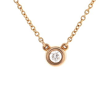 Tiffany & Co. Elsa Peretti Diamonds By The Yard Pendant Necklace 18K Rose Gold with Diamond 0.10CT