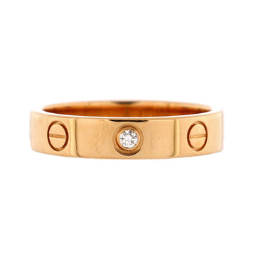Cartier Love Wedding Band 1 Diamond Ring 18K Rose Gold with Diamond