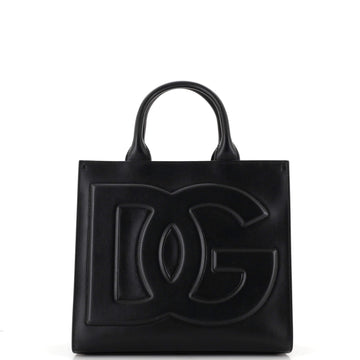 Dolce & Gabbana Embossed Logo Beatrice Tote Leather