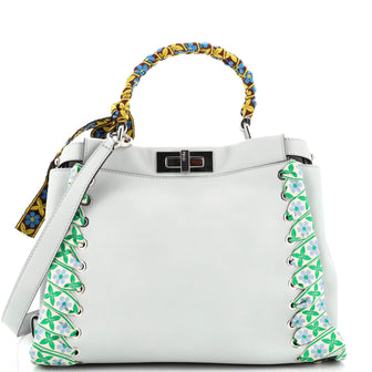 Fendi Peekaboo Bag Leather with Ribbon Whipstitch Regular
