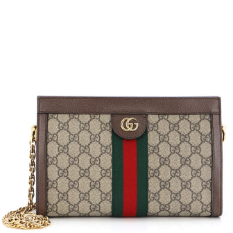 Gucci Ophidia Chain Shoulder Bag GG Coated Canvas Small