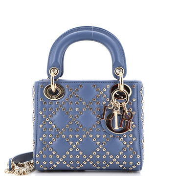 Christian Dior Lady Dior Chain Bag Cannage Lucky Star Studded Lambskin Mini