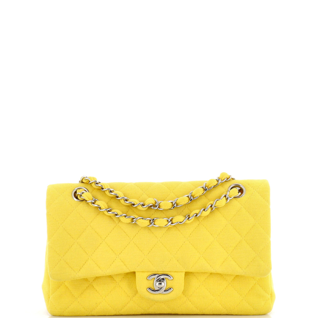 Chanel Yellow Quilted Lambskin Leather Jumbo Classic Single Flap Bag