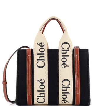Chloe Woody Tote Recycled Felt with Leather and Canvas Small