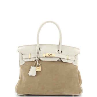 Hermes Birkin Handbag Grey Grizzly with Evergrain with Gold Hardware 30