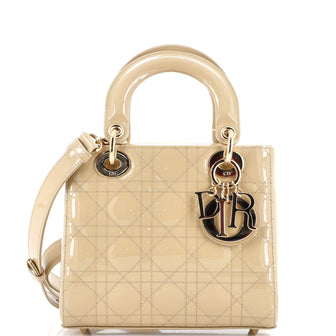 Christian Dior Lady Dior Bag Cannage Quilt Patent Small