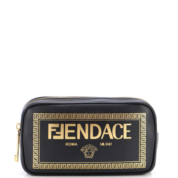 Versace x Fendi Fendace Logo Camera Bag Printed Leather