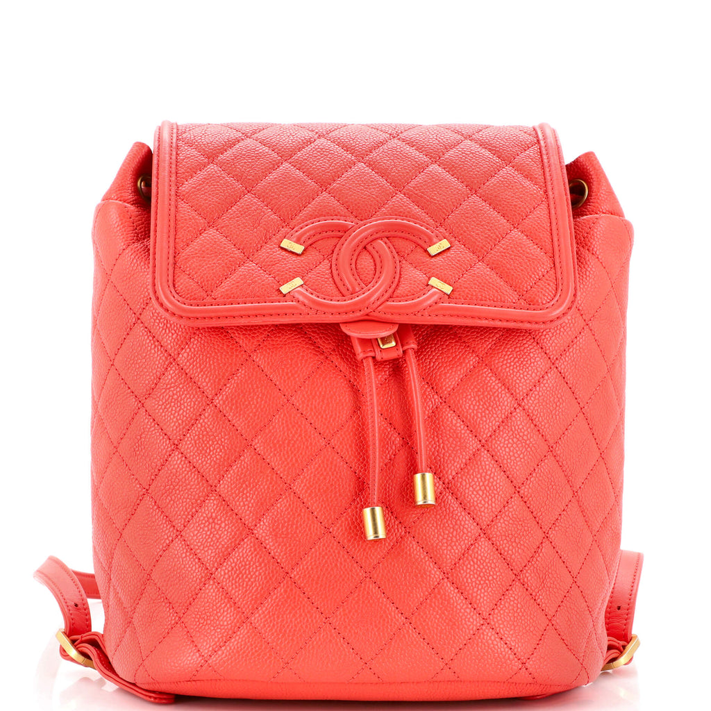 Chanel Filigree Backpack Quilted Caviar Large Pink 213721189