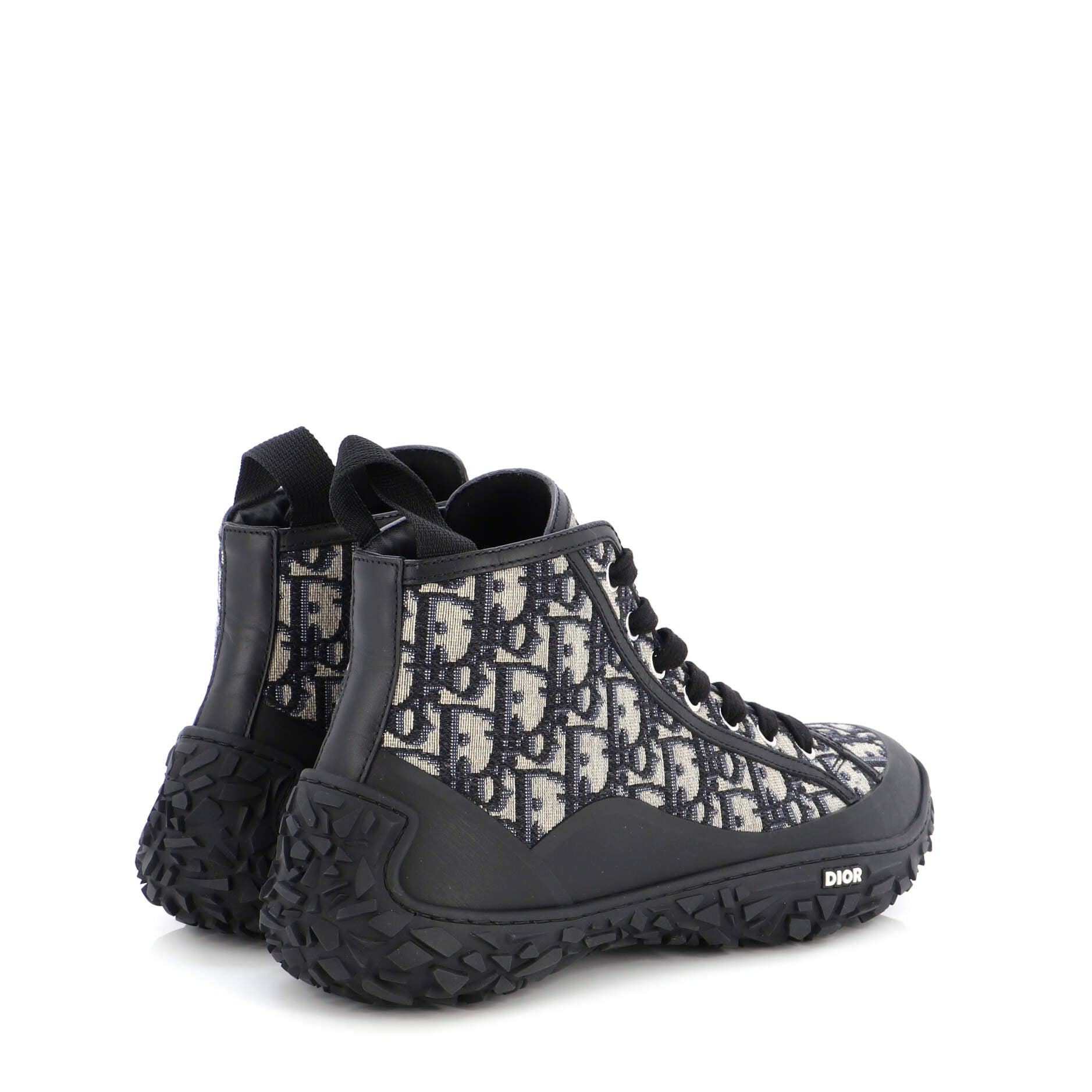 Christian Dior Men's Diorizon Ankle Boots Oblique Jacquard and