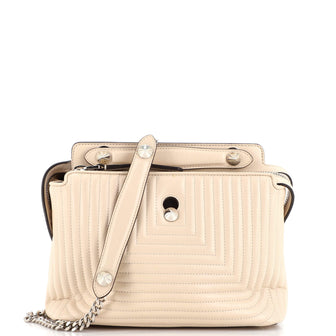 Fendi DotCom Click Shoulder Bag Quilted Leather Small