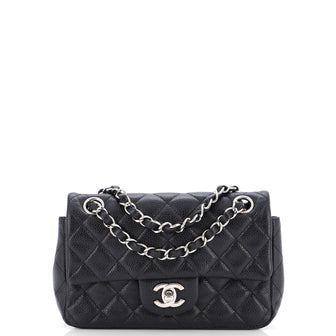 Chanel Classic Single Flap Bag Quilted Caviar Mini
