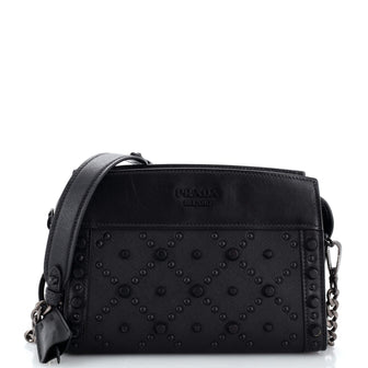 Prada Esplanade Crossbody Bag Studded Saffiano and City Calf Small