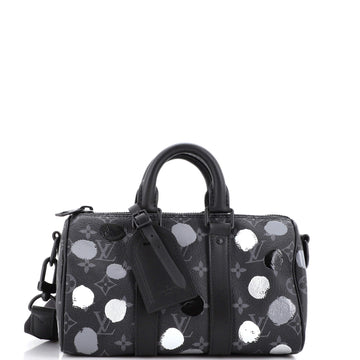 Louis Vuitton Keepall Bandouliere Bag Yayoi Kusama Painted Dots Monogram Eclipse Canvas 25