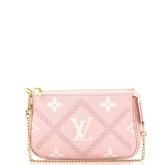 Louis Vuitton Monogram Empreinte Giant Broderies Key Cles Pink