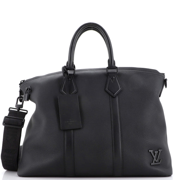Louis Vuitton Aerogram Lock It Tote Leather Black 213721230