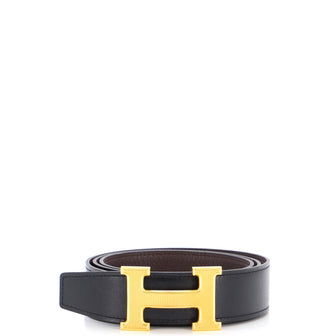 Hermes Constance Reversible Belt Leather with Guilloche Hardware Medium