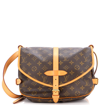 Louis Vuitton Saumur Handbag Monogram Canvas 30