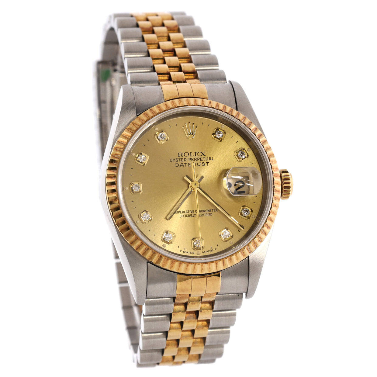 Rolex Oyster Perpetual Datejust Automatic Watch Stainless Steel and Yellow Gold with Diamond