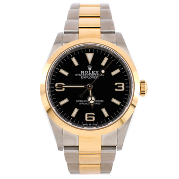 Rolex Oyster Perpetual Explorer Automatic Watch Stainless Steel and Yellow Gold 36