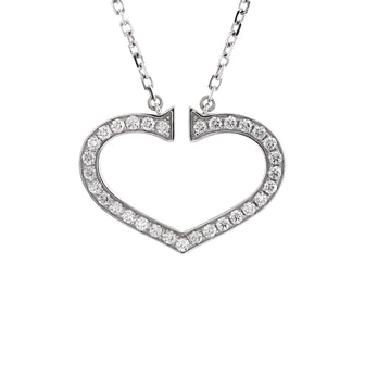 Cartier C Heart de Cartier Pendant Necklace 18K White Gold with Diamonds Large