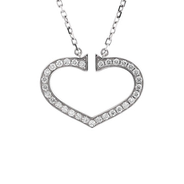 Cartier C Heart de Cartier Pendant Necklace 18K White Gold with Diamonds Large