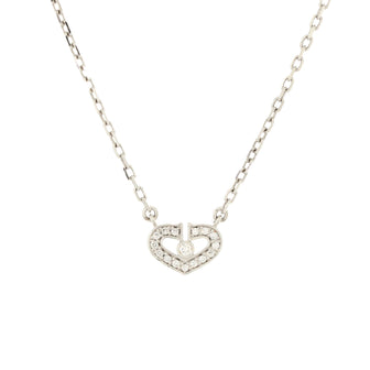 Cartier C Heart de Cartier Pendant Necklace 18K White Gold with Diamonds
