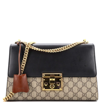 Gucci Padlock Shoulder Bag GG Coated Canvas and Leather Medium