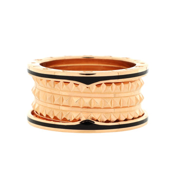 Bvlgari B.Zero1 Rock Four Band Ring 18K Rose Gold and Ceramic