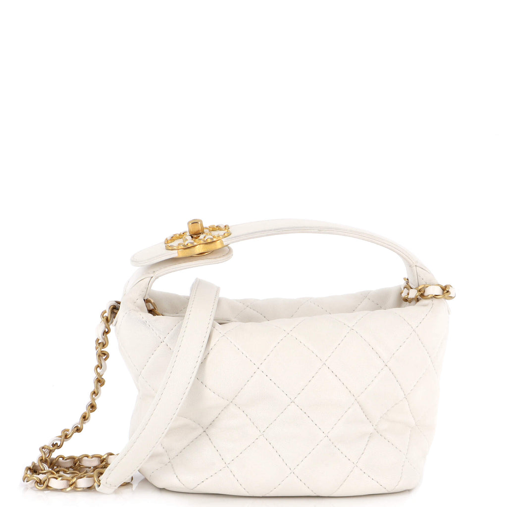 Chanel White Perforated Leather Accordion Flap Bag Chanel | The Luxury  Closet