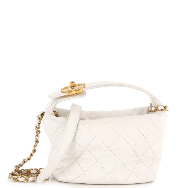 Chanel Quilted Leather Perfect Meeting Hobo Bag White Lambskin ref.798141 -  Joli Closet