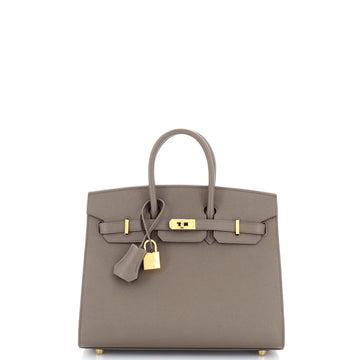 Hermes Birkin Sellier Bag Grey Epsom with Gold Hardware 25