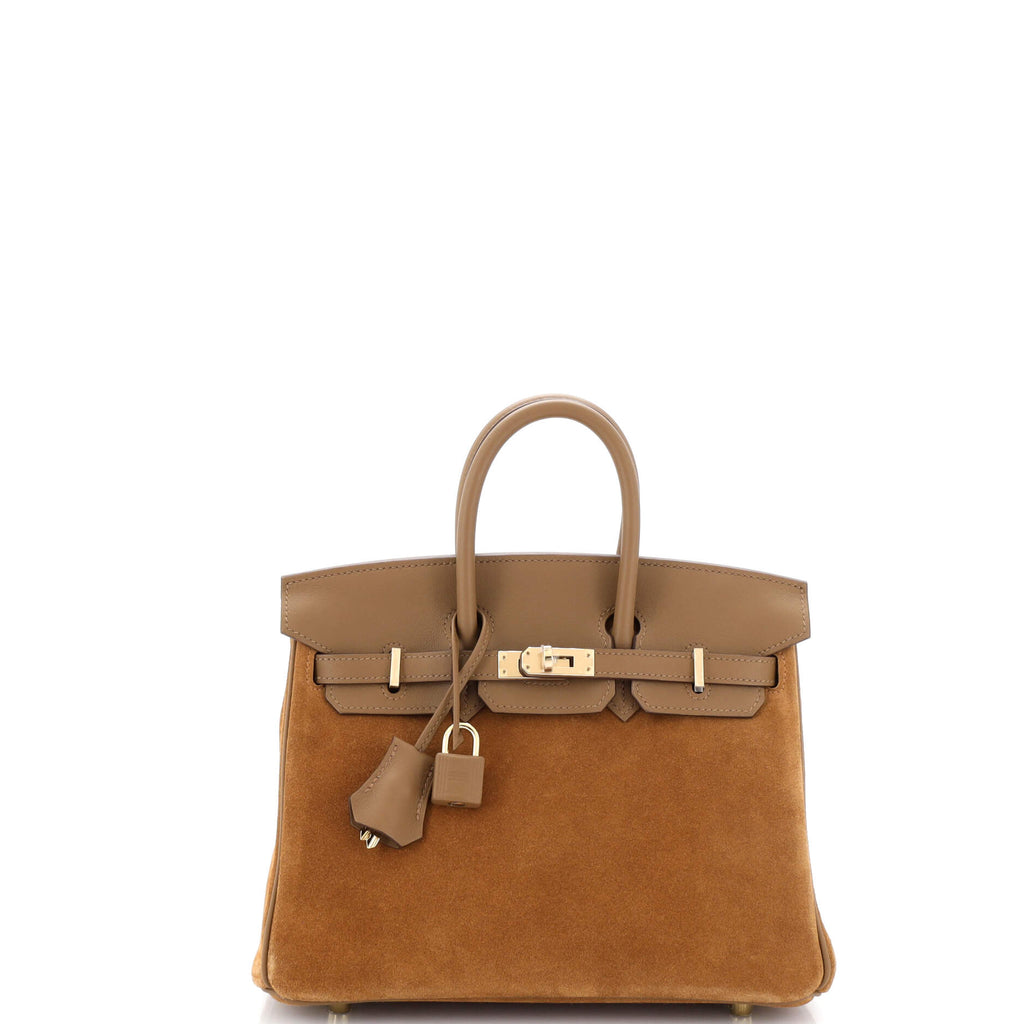 Hermes Birkin Handbag Brown Grizzly and Swift with Gold Hardware