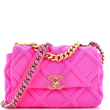 Chanel 19 Flap Bag Quilted Jersey Medium