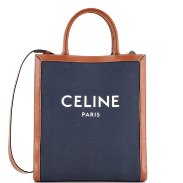 Celine Vertical Cabas Tote Canvas with Leather Small