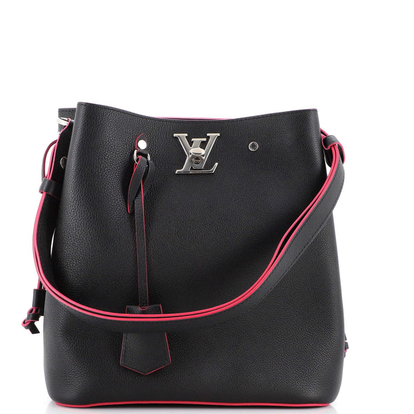 Louis Vuitton Lockme Bucket Bag Leather Black