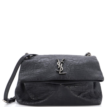 Saint Laurent West Hollywood Shoulder Bag Crocodile Embossed Leather Medium