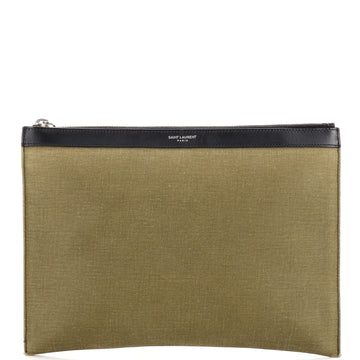 Saint Laurent Beach Zip Pouch Canvas Medium