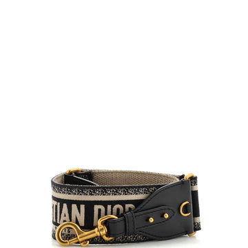 Christian Dior Logo Shoulder Strap Embroidered Canvas